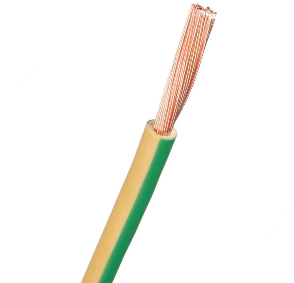 Nexans RK 1X10 installation wire H07V2-K PVT90 yellow/žalias 100 m spool (11183741-022-02)
