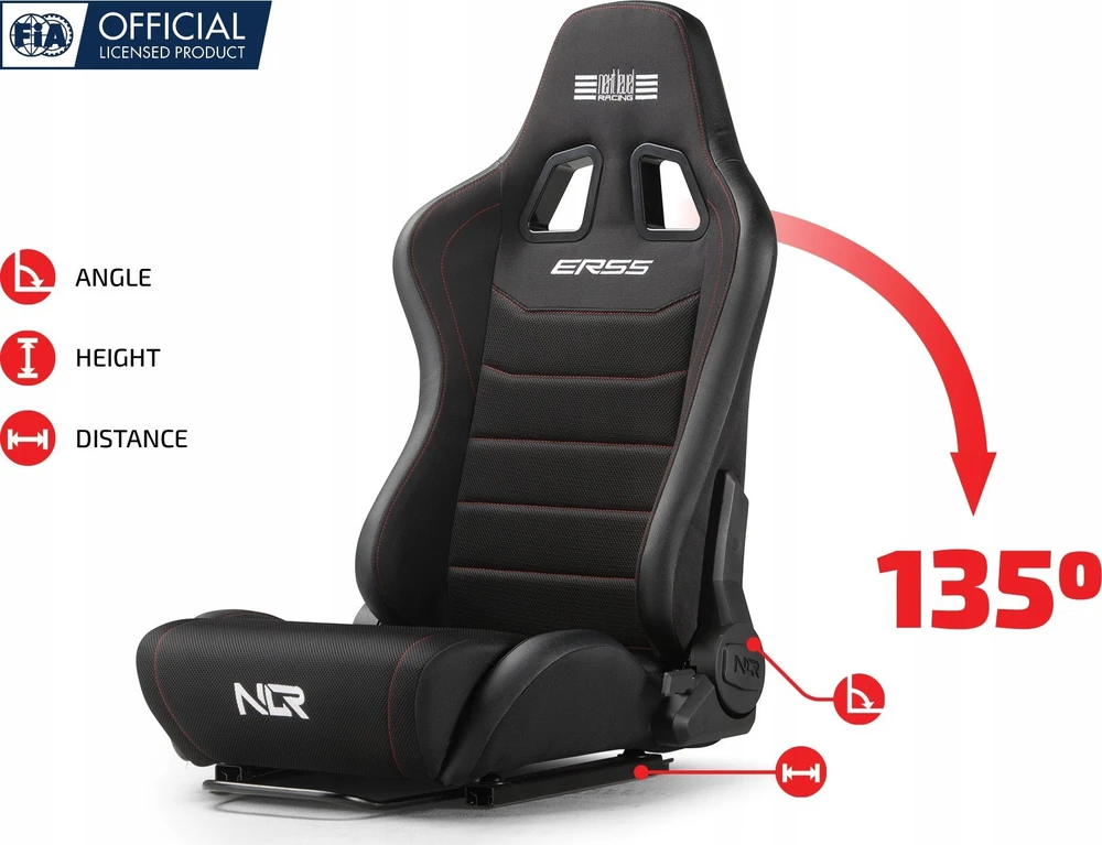 „Next Level Racing“ | ERS5 „Elite Fabric“ ir „SimAero Mesh Edition“ | Atlošiama sėdynė | SIMAERO tinklelio audinys | Juodas