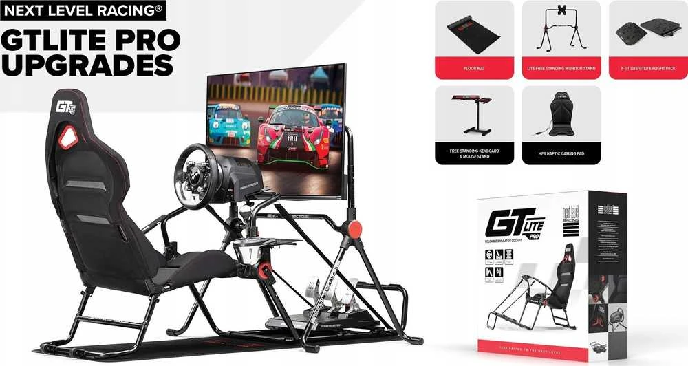 Next Level Racing GT LITE PRO sulankstoma lenktynių vairuotojo kabina
