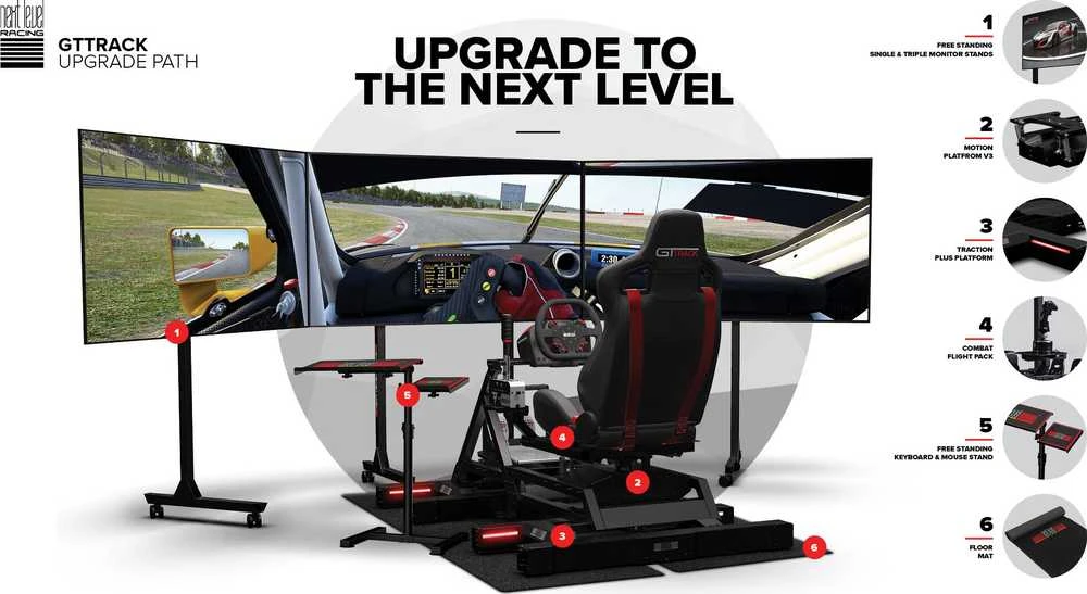 Žaidimų kėdė lenktynėms Next Level Racing GTtrack Gaming Chair