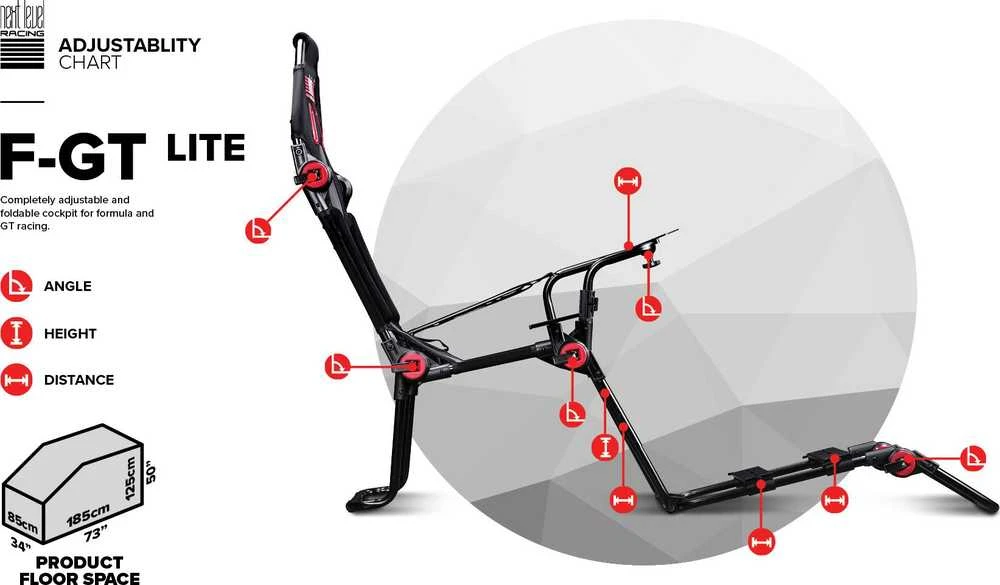 Žaidimų simuliatoriaus rėmas Next Level Racing COCKPITS F-GT Lite