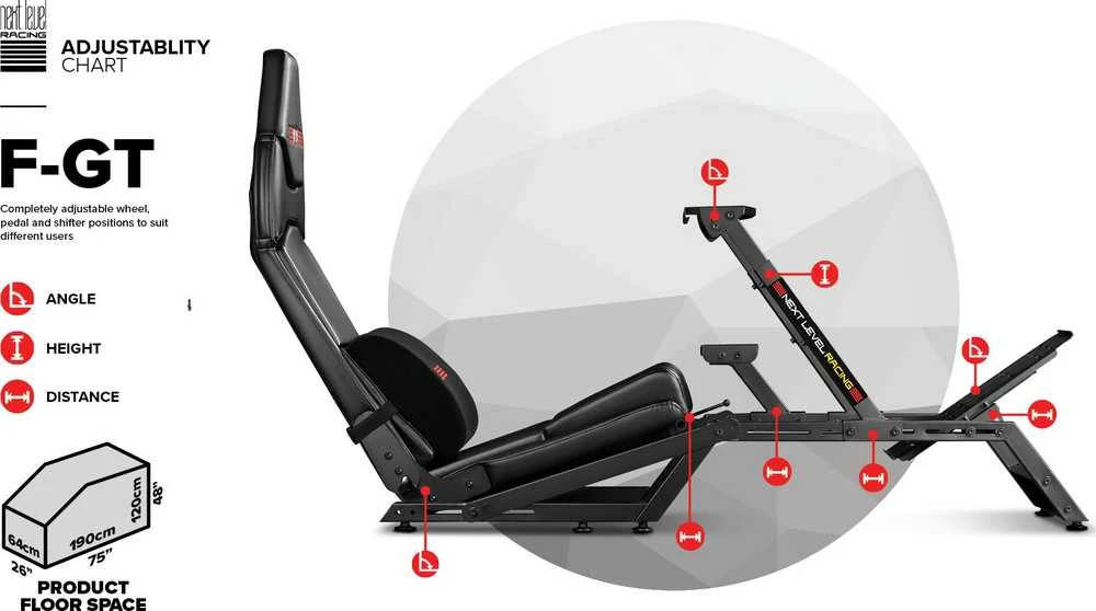 Žaidimų kėdė Next Level Racing F-GT Formula and GT Simulator Gaming Chair