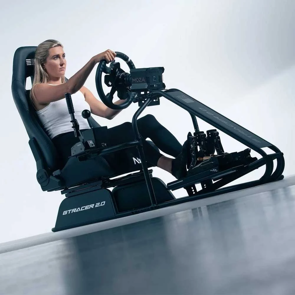 Next Level Racing Naujo lygio lenktynės | GTRacer 2.0 | Lenktynių simuliatoriaus kabina | Juodas