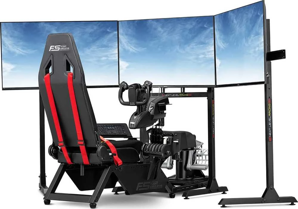 Next Level Racing | Flight Simulator Cockpit | Juodas and Raudona