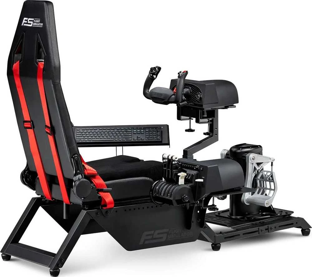 Next Level Racing | Flight Simulator Cockpit | Juodas and Raudona