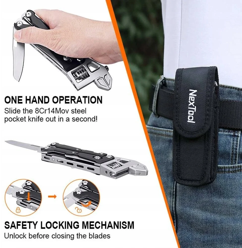 „NexTool W4 11-in-1“ daugiafunkcis įrankis su reguliuojamu veržliarakčiu