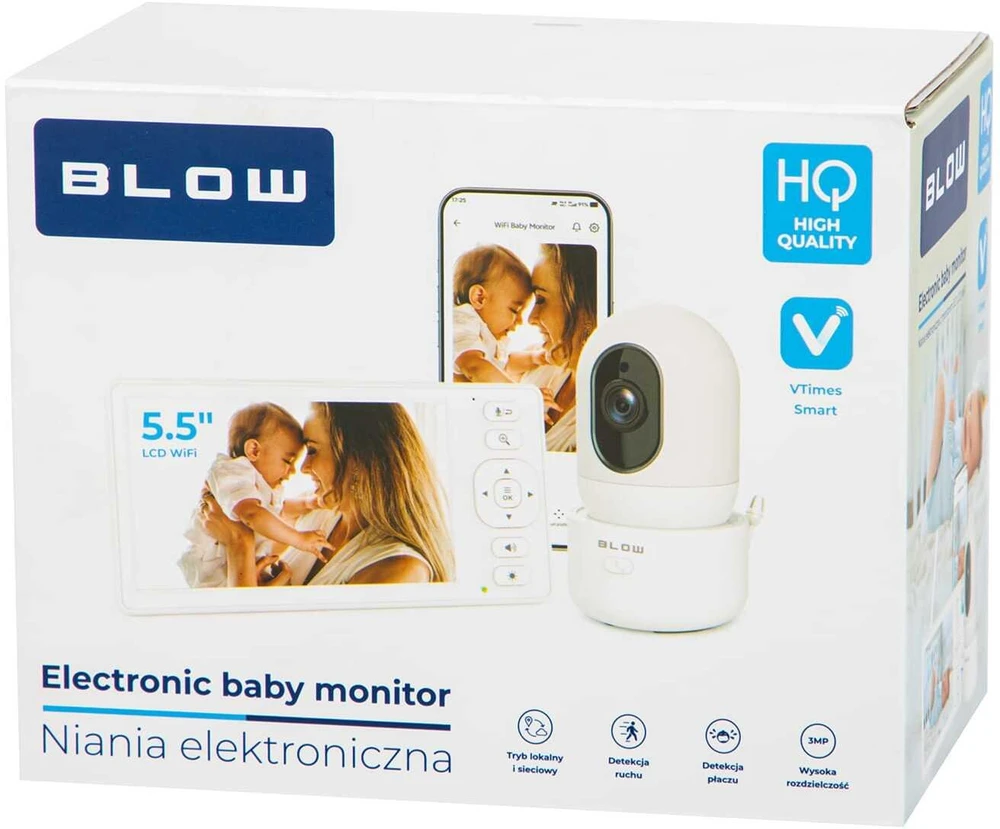 78-957# Elektroninis kūdikių monitorius „Blow“ su 5,5 colio LCD belaidžiu monitoriumi