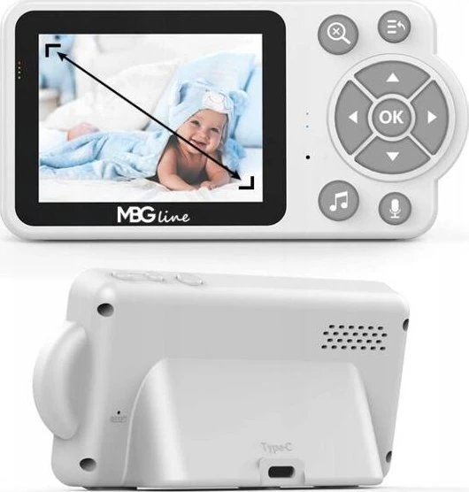 Mbg Line Elektroninis Baby Monitorius Live Camera Naktinis režimas VOX LCD ZOOM belaidis