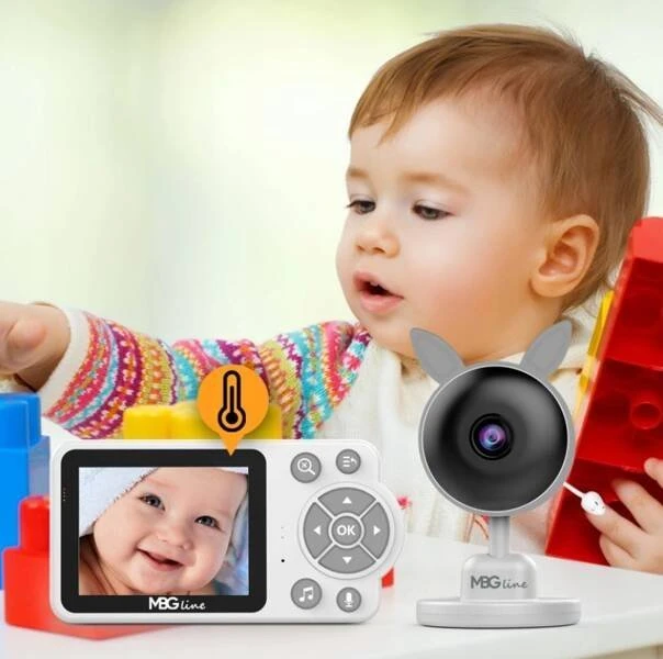 Mbg Line Elektroninis Baby Monitorius Live Camera Naktinis režimas VOX LCD ZOOM belaidis