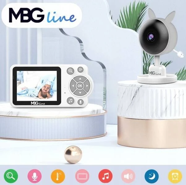 Mbg Line Elektroninis Baby Monitorius Live Camera Naktinis režimas VOX LCD ZOOM belaidis