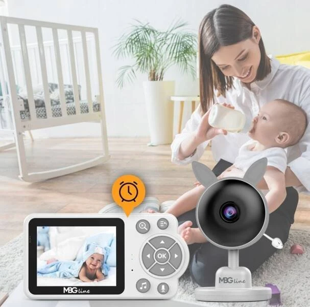 Mbg Line Elektroninis Baby Monitorius Live Camera Naktinis režimas VOX LCD ZOOM belaidis