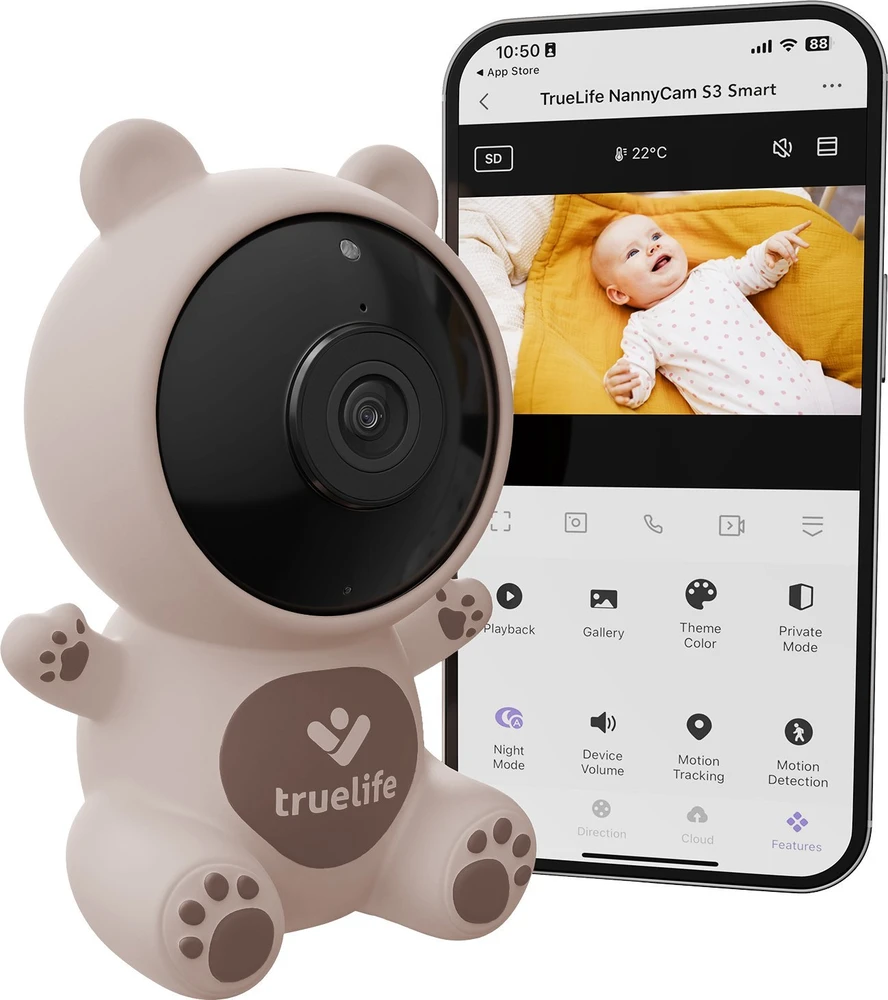 TLF Elektroninė kūdikio stebėjimo TrueLife NannyCam S3 Smart