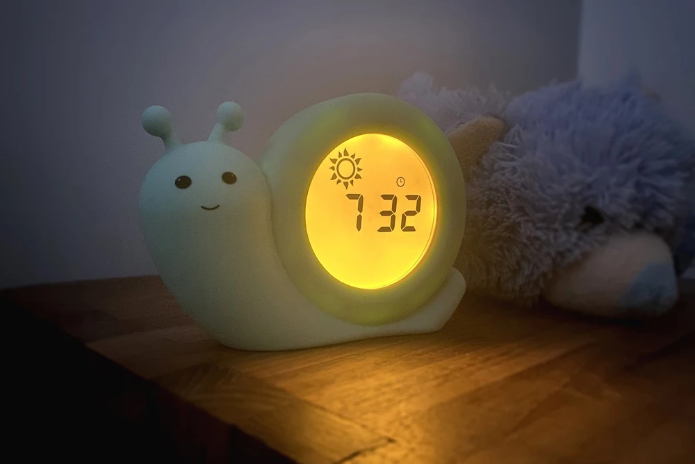 Niania Usorteret Alecto Baby Simon Snail miego ritmo žadintuvas, mėtinės žalios spalvos