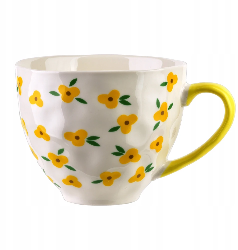 Nici Affek Design FLORELLA Puodelis 400ml 11x15x9 cm geltona kwiatki