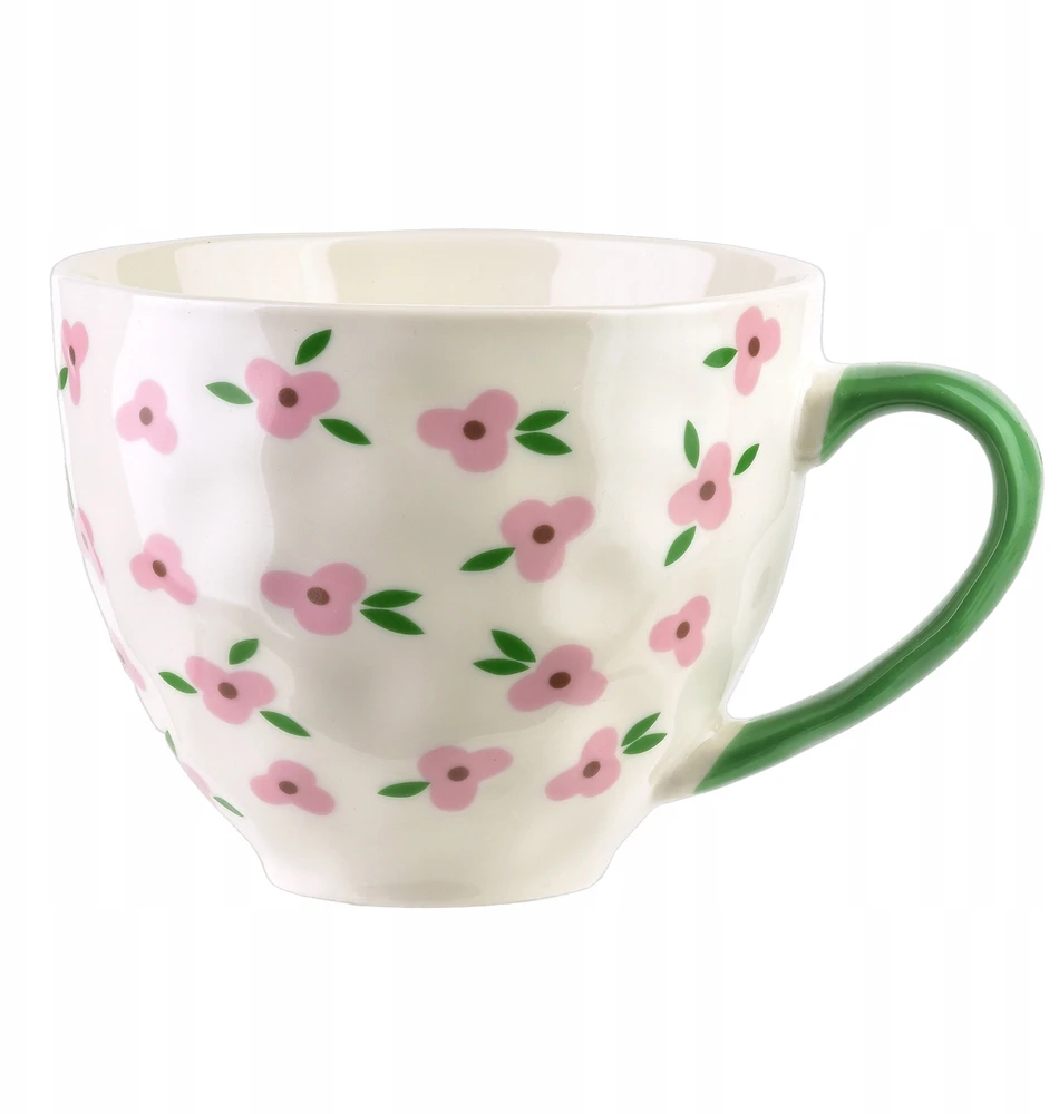 Nici Affek Design FLORELLA Puodelis 400ml 11x15x9 cm rožinė kwiatki