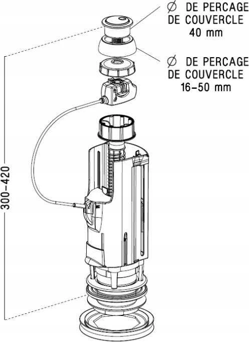 Vandens nuleidimo mechanizmas Nicoll 3V10S