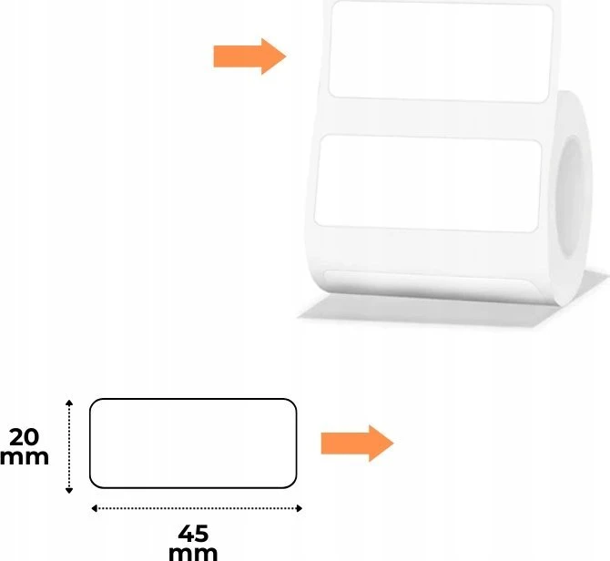 Niimbot Niimbot etiketės R 45x20mm 320vnt Baltos B21, B21S, B3, B1S