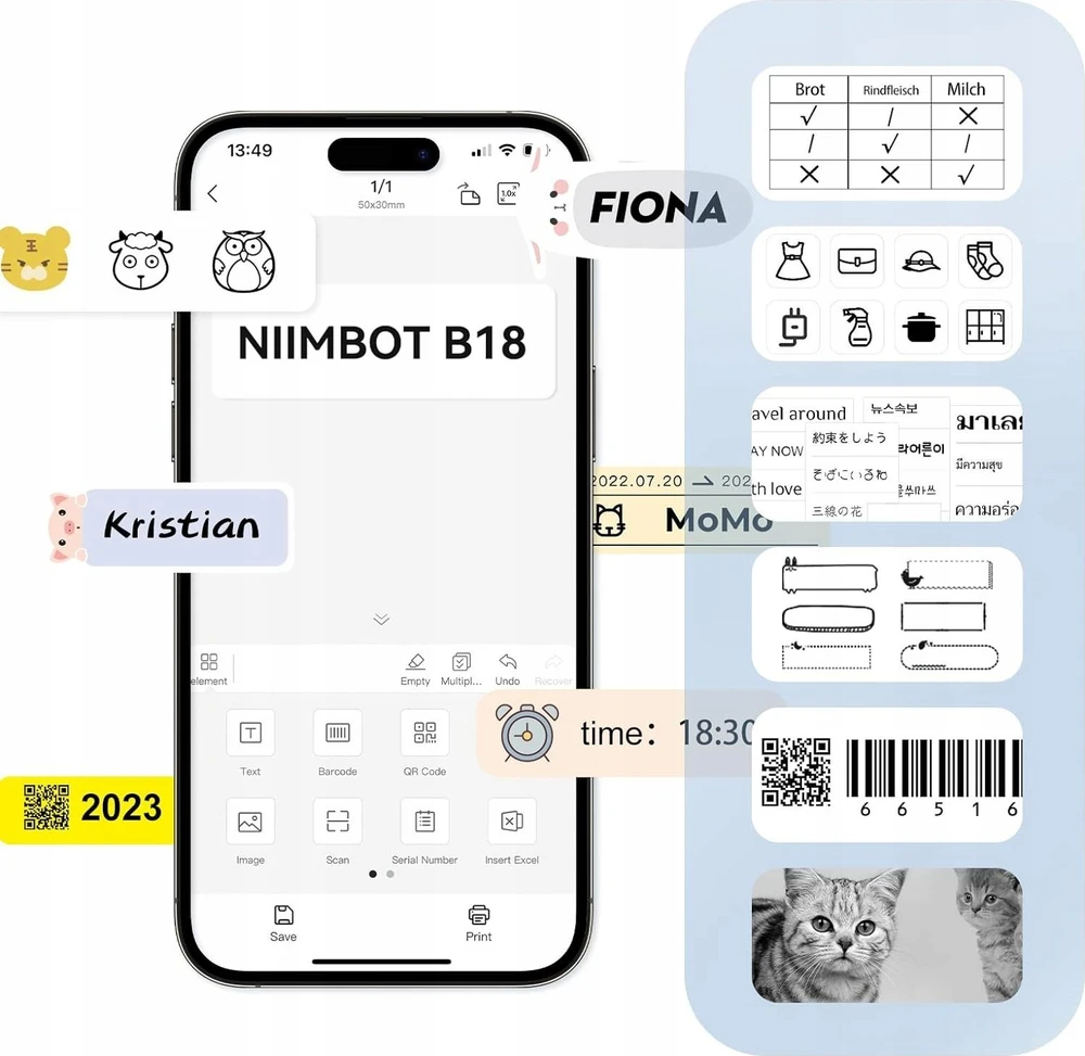Niimbot R30*20-320 Baltos termo etiketės