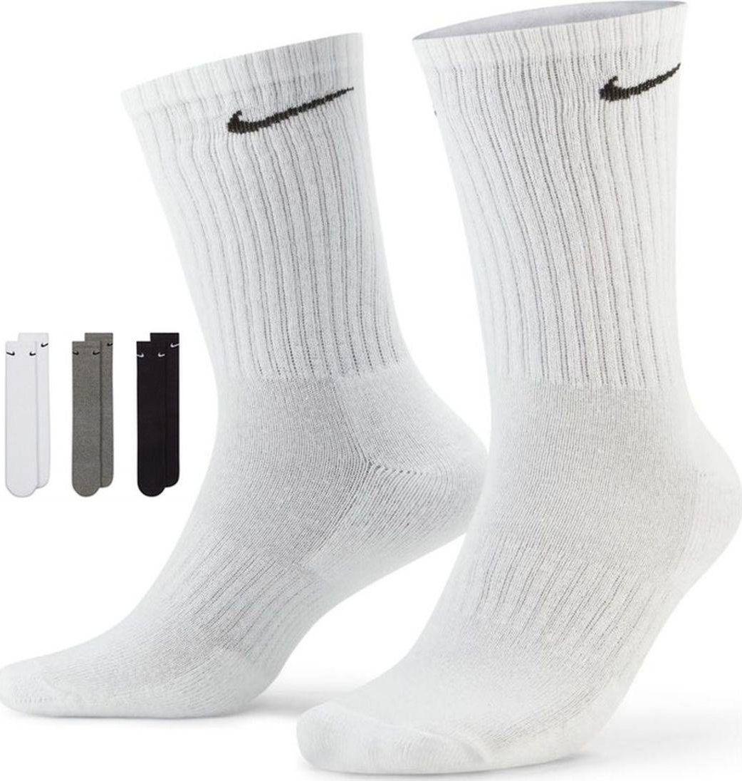 Kojinės Nike Everyday Cushioned Crew 3 pary balta, pilka, juoda SX7664 964 (38-42)
