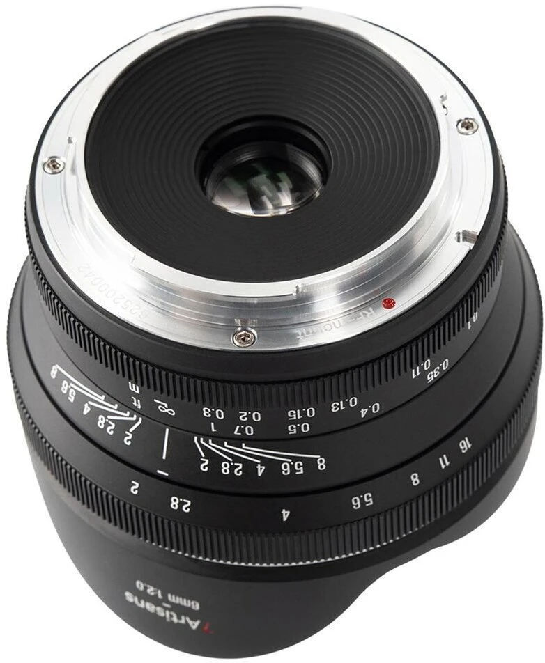 Nikkor Objektyvas - 7Artisans 6mm F2.0 Canon, 180° matymo kampas, F2.0, 0.2m min fokusas