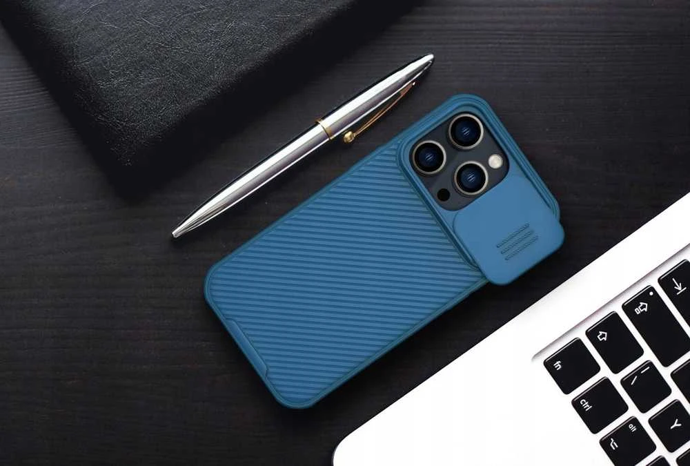 Dėklas Nillkin CamShield Pro Apple iPhone 14 Pro mėlynas