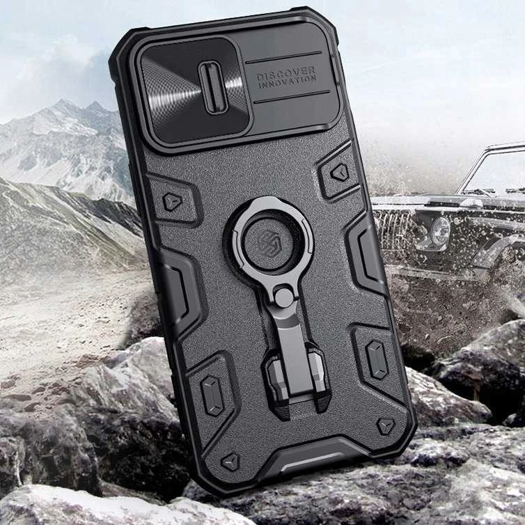 Nillkin CamShield Armor Pro dėklas, skirtas iPhone 14 Pro (juodas)