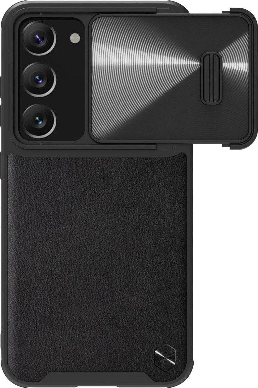 Nillkin CamShield Leather S Samsung Galaxy S23 Plus camera dėklas telefonui juodos spalvos