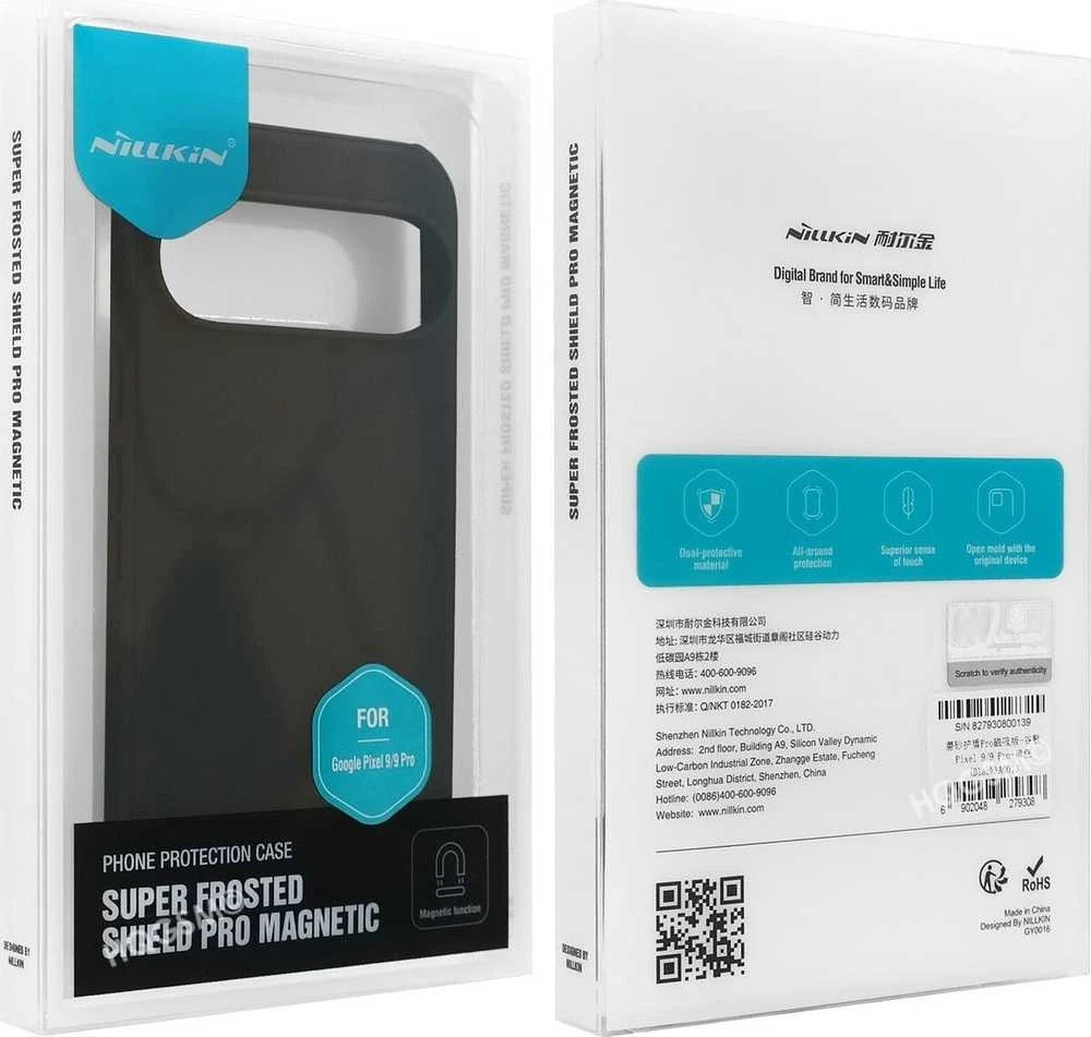 Nillkin Super Frosted PRO Magnetic Google Pixel 9/9 Pro dėklas telefonui juodos spalvos