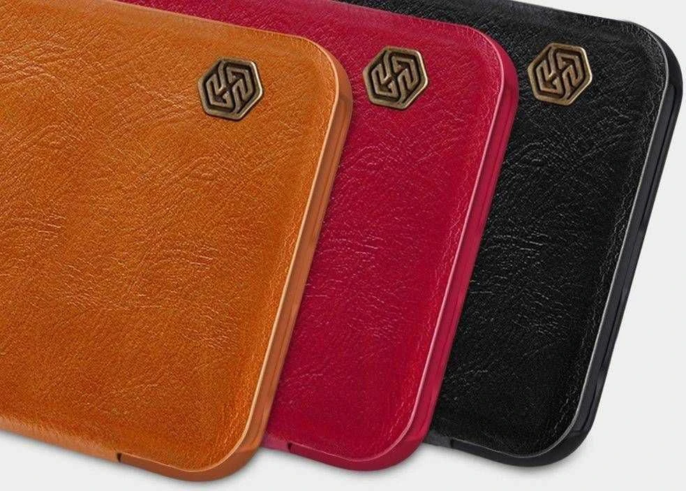 Nillkin Qin leather holster Xiaomi Redmi Note 9T 5G dėklas telefonui rudos spalvos