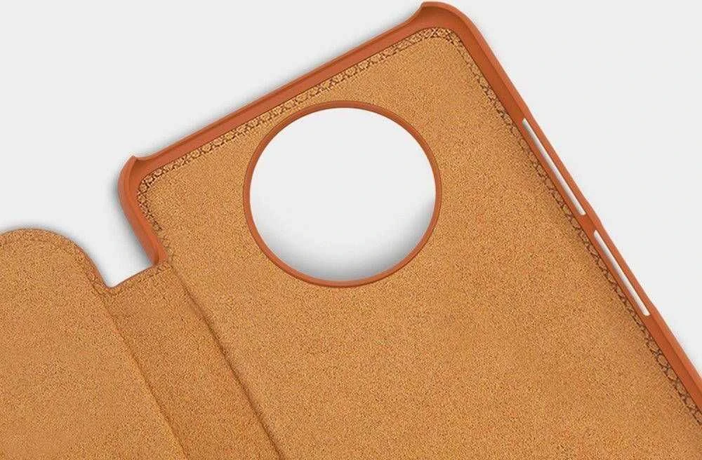Nillkin Qin leather holster Xiaomi Redmi Note 9T 5G dėklas telefonui rudos spalvos