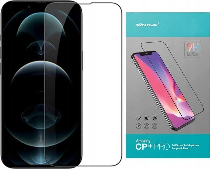 Apsauginis stiklas telefonui Apple iPhone 15 Nillkin CP + Pro juodos spalvos krašteliu