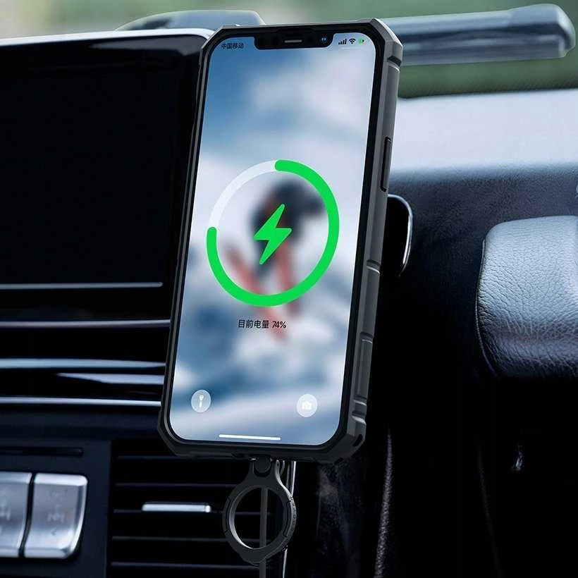 Nillkin CamShield Armor Pro Magnetic Apple iPhone 14 Plus MagSafe armored stand ring dėklas telefonui juodos spalvos