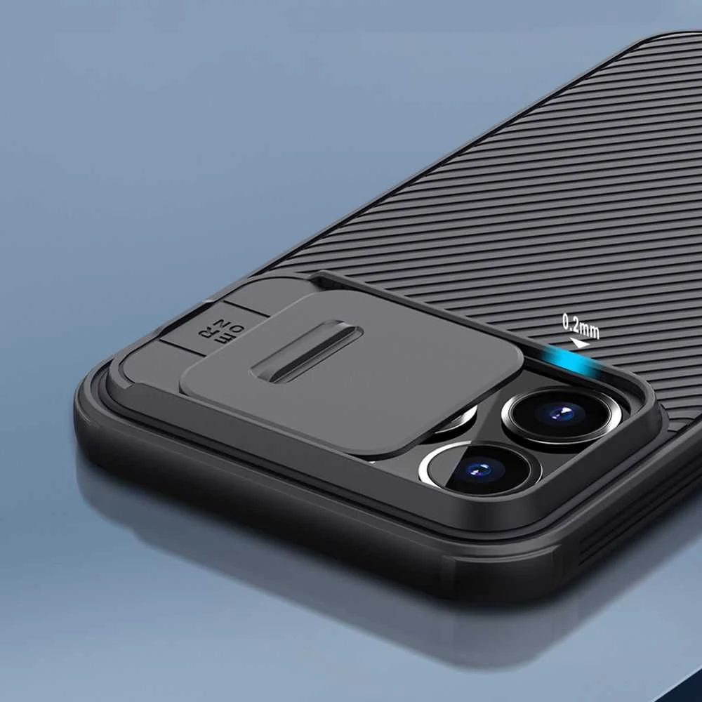 Nillkin CamShield Pro dėklas, skirtas Apple iPhone 13 Pro Max (juodas)