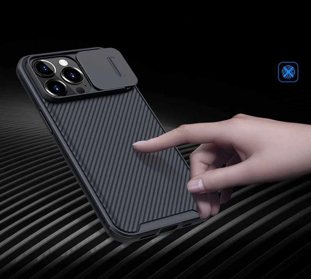 Nillkin CamShield Pro dėklas, skirtas Apple iPhone 13 Pro Max (juodas)