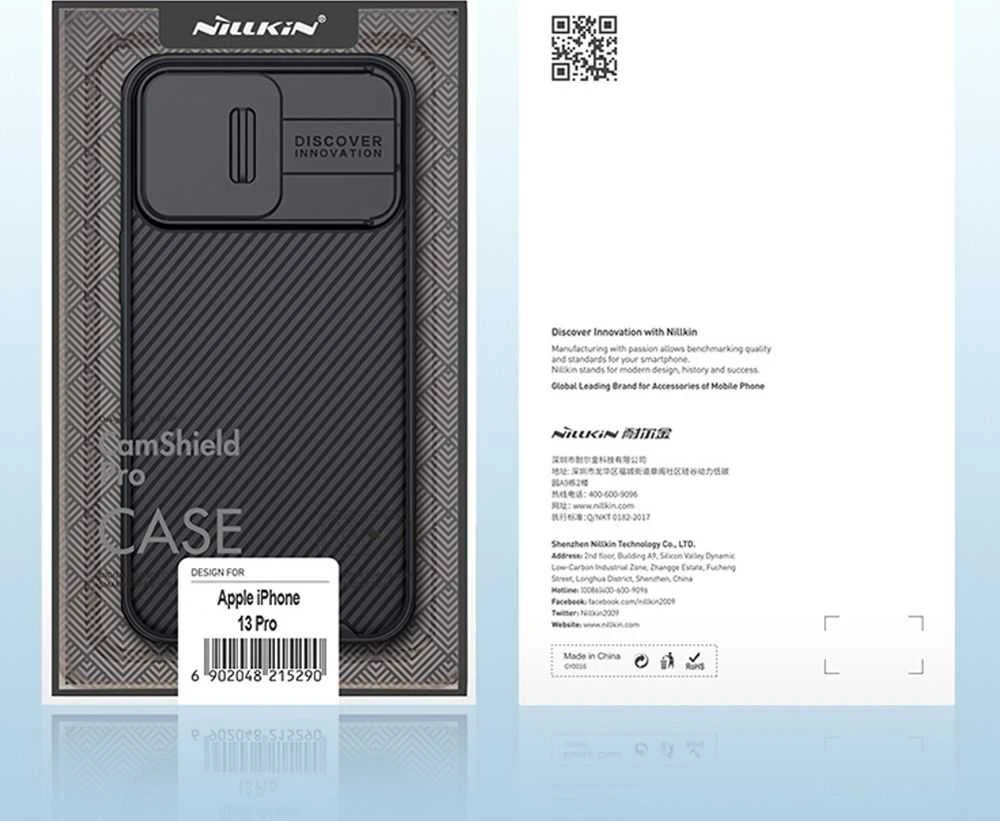 Nillkin CamShield Pro dėklas, skirtas Apple iPhone 13 Pro Max (juodas)