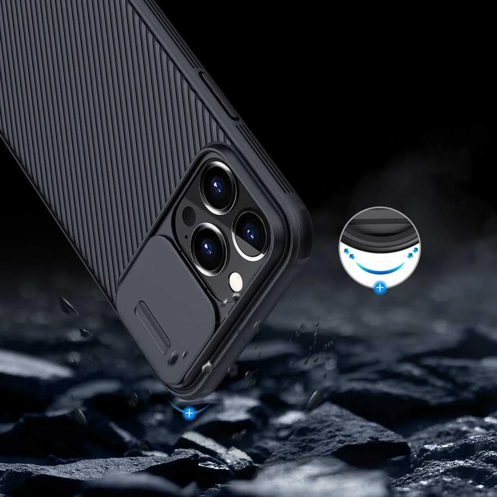 Nillkin CamShield Pro dėklas, skirtas Apple iPhone 13 Pro Max (juodas)