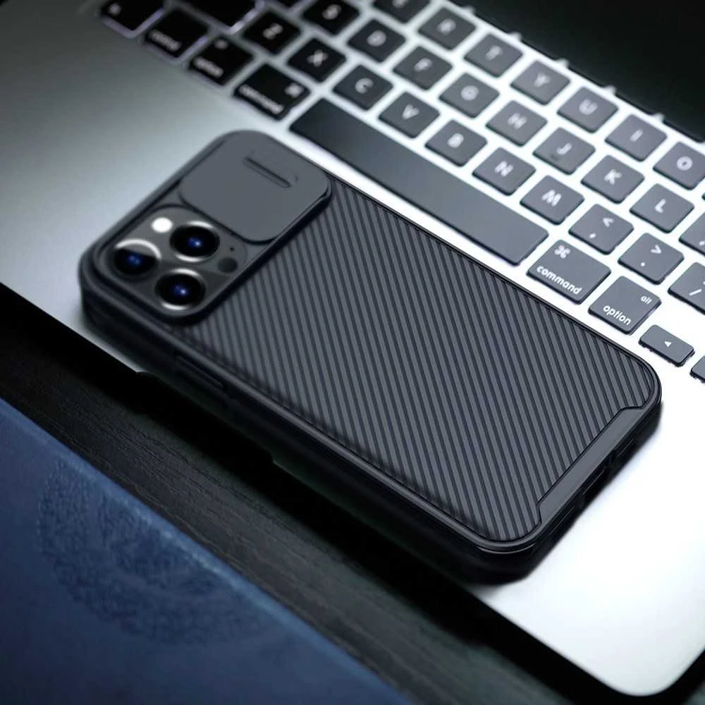 Nillkin CamShield Pro dėklas, skirtas Apple iPhone 13 Pro Max (juodas)