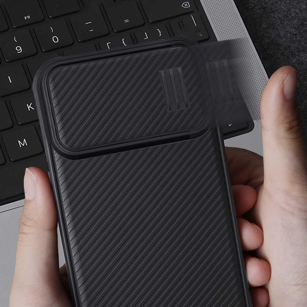 Nillkin CamShield S Apple iPhone 14 Pro Max Armored Camera Protector dėklas telefonui mėlynos spalvos