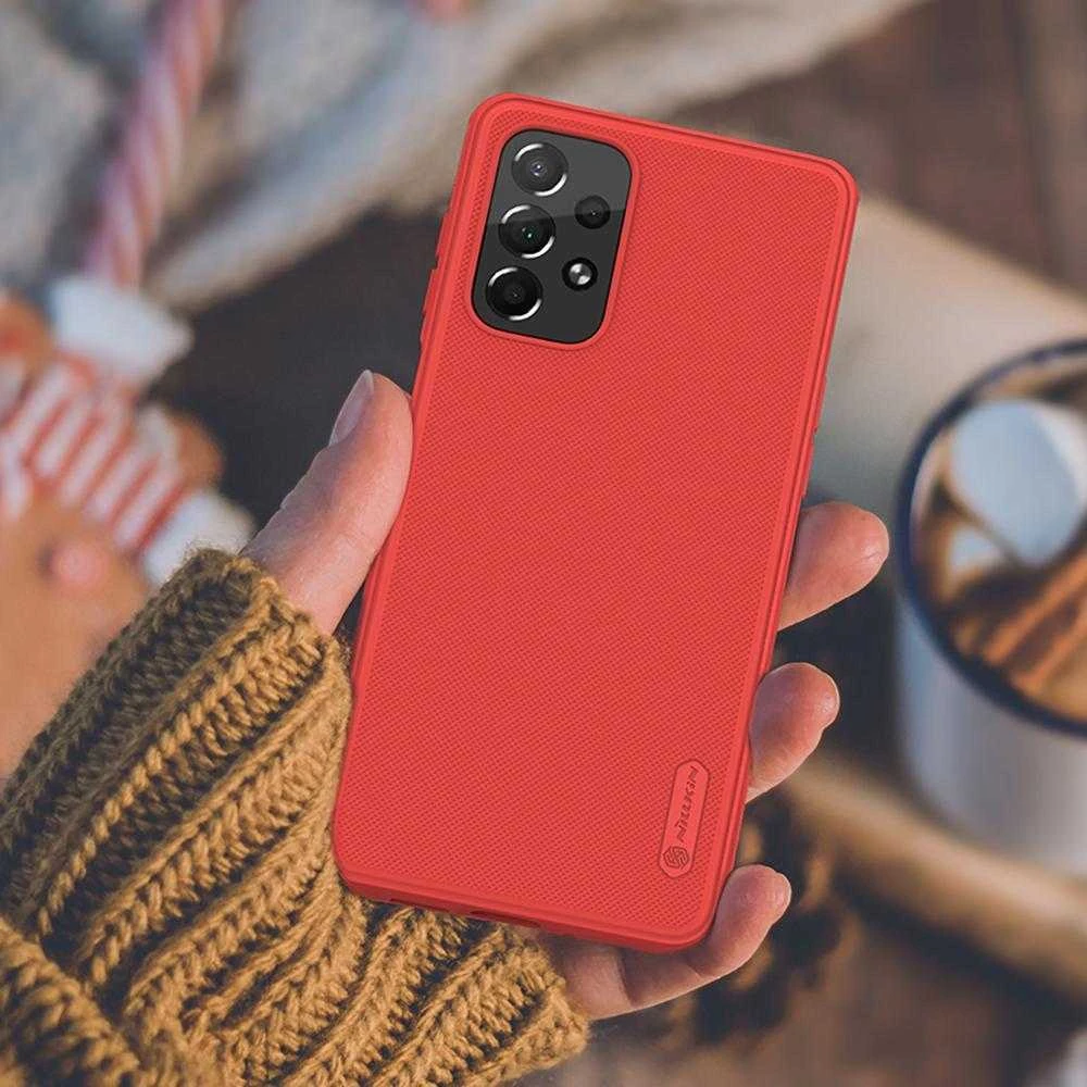 Nillkin Super Frosted Shield Pro durable Samsung Galaxy A73 dėklas telefonui raudonos spalvos