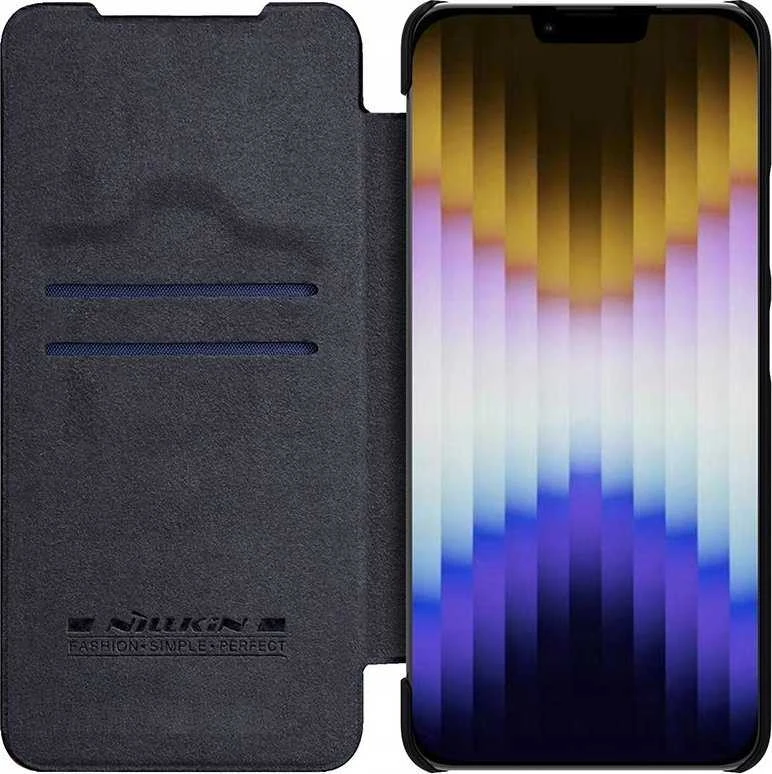 Nillkin Qin Pro odinis dėklas, skirtas iPhone 14 Plus (juodas)