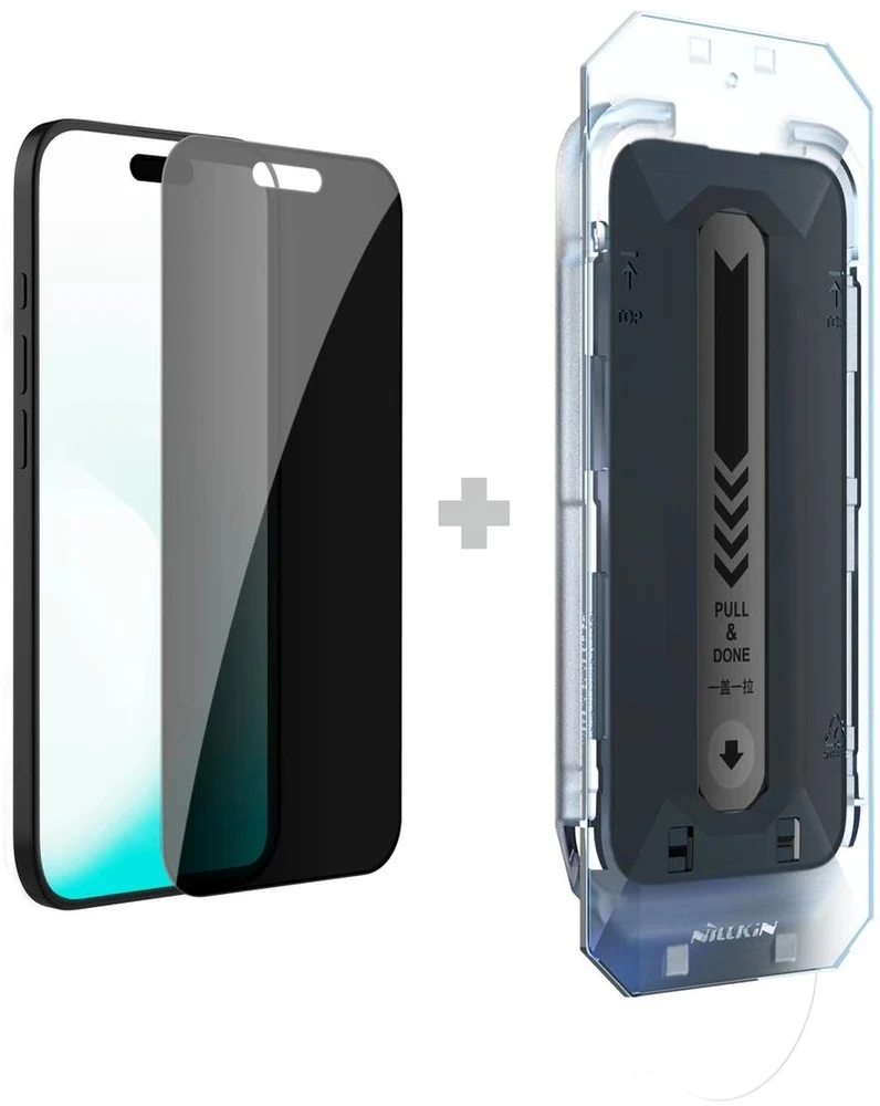 Nillkin Apsauginis stiklas 0.25mm Guardian 2.5D for Apple iPhone 17 juodos spalvos (su aplikatoriumi)