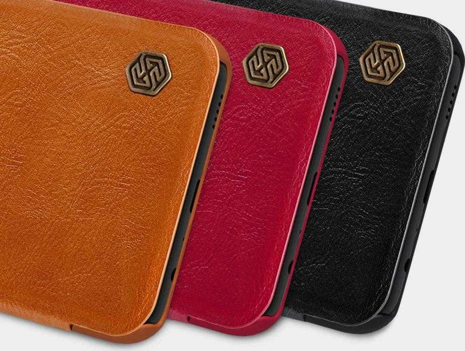 Nillkin Qin leather holster Samsung Galaxy A03s dėklas telefonui raudonos spalvos