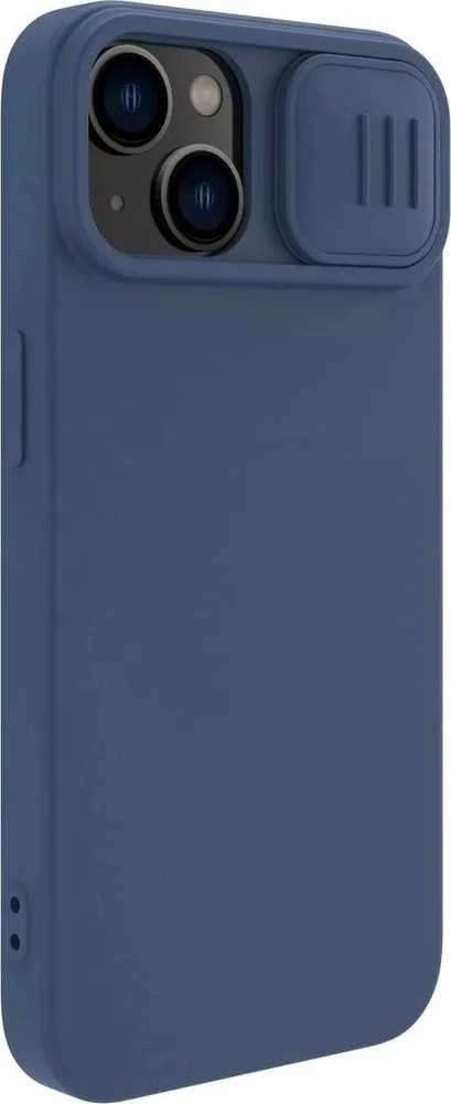 Dėklas Nillkin CamShield Silky Silicone Apple iPhone 15 Plus tamsiai mėlynas