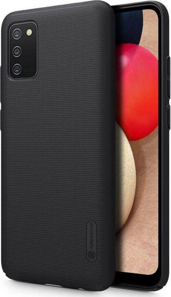 Dėklas Nillkin Super Frosted Shield reinskirtasced case cover skirtas Samsung Galaxy A02s EU juodos spalvos