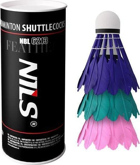 Nils Extreme Badmintono plunksniukai Nils NBL6213, įvairiaspalviai, 3 vnt.