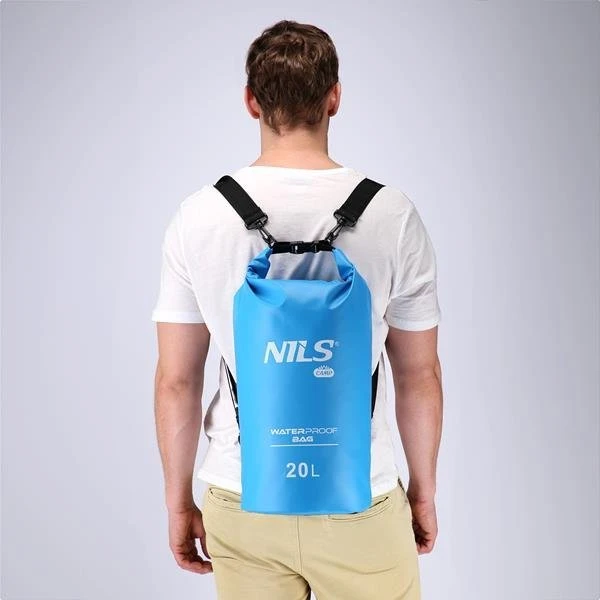 Vandeniui atsparus krepšys Nils Camp NC1703, 20 l, ryškiai mėlynas
