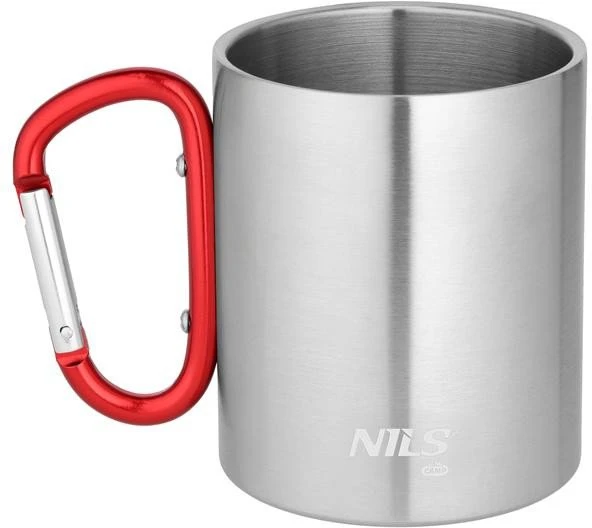 Nils Extreme NC17110 KUBEK KEMPINGOWY Z KARABIŃCZYKIEM 330 ML STAL NIERDZEWNA Raudonas NILS CAMP