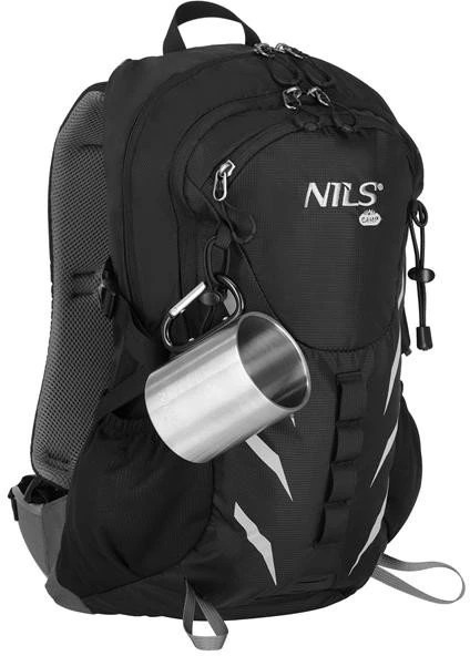 Nils Extreme NC17110 KUBEK KEMPINGOWY Z KARABIŃCZYKIEM 330 ML STAL NIERDZEWNA JUODA NILS CAMP