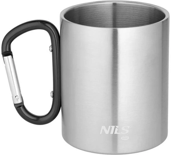 Nils Extreme NC17110 KUBEK KEMPINGOWY Z KARABIŃCZYKIEM 330 ML STAL NIERDZEWNA JUODA NILS CAMP