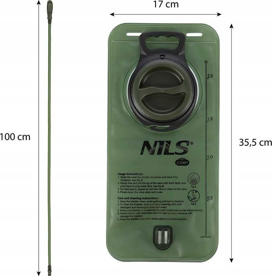 NILS CAMP NC1720 vandens gertuvė 2 l žalia